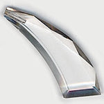 Vintage top hole crystal scimitar-like pendants. 58x20mm. Pkg of 1