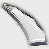 Vintage top hole crystal scimitar-like pendants. 58x20mm. Pkg of 1