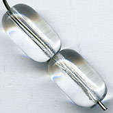 b11-cr-0502-Vintage Czech clear glass cylinders.14x8mm. Pkg of 6