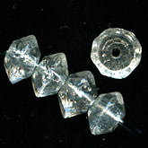 b11-cr-0508-Vintage clear glass faceted bicone. 6mm. Pkg of 20