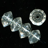 Vintage clear glass faceted bicone. 6mm. Pkg of 20