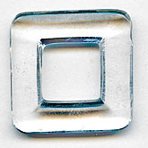Clear Glass Square Ring Pendant. 24mm. Pkg 2. b11-cr-0513