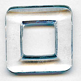 Vintage clear glass square ring. 24mm sq Pkg of 2