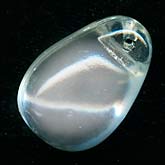 Clear Glass Teardrop Pendant. 29x18mm. Czechoslovakia. Pkg 1. b11-cr-0517-1