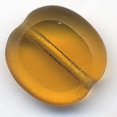 Amber glass flat frosted glass. 10x9mm. Pkg of 5. 