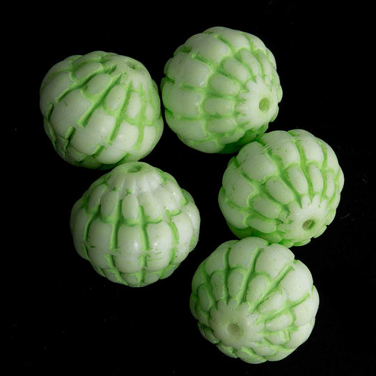 Vintage Austrian Molded "Beehives". 12mm. Pkg of 5. b11-GR-0403-3