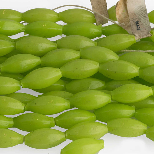 Vintage hollow blown glass ovals. 17mm. Japan. 1950s. Pkg of 10. B11-GR-0409