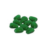 Vintage Czech emerald green flat teardrop. 11x8mm. Pkg of 12.