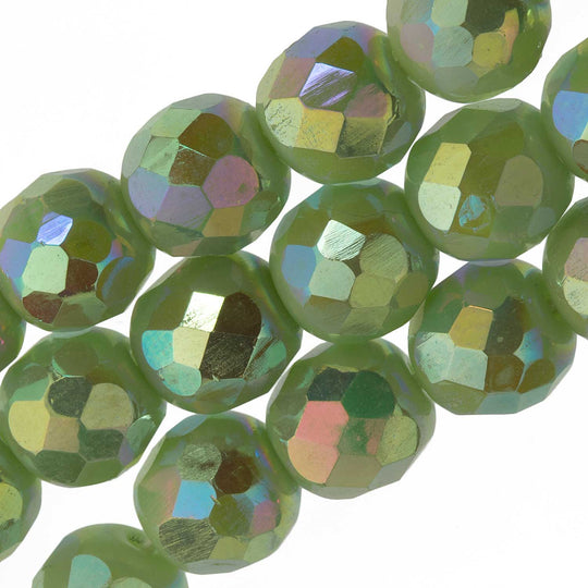 Vintage faceted AB round West Germany. 8mm. Pkg of 6. b11-gr-0925(e)