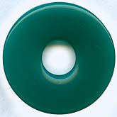 Teal Green Glass Donut Pendant. 34mm. Gablonz. Pkg 1. b11-gr-0964