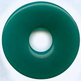Old Bohemian Gablonz crysoprase glass donuts. 34mm. Pkg of 1.