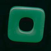 Green Glass Square Ring, opaque.  Gablonz. 25mm. Pkg 1. b11-gr-0965