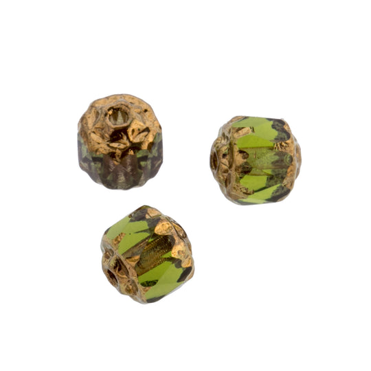 Czech Cathedral Beads. 8mm. Pkg of 10. B11-gr-0969