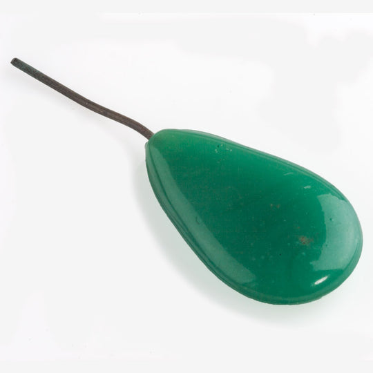 Jade Green Teardrop Glass Pendant with embedded wire, Pkg 1. b11-gr-2001