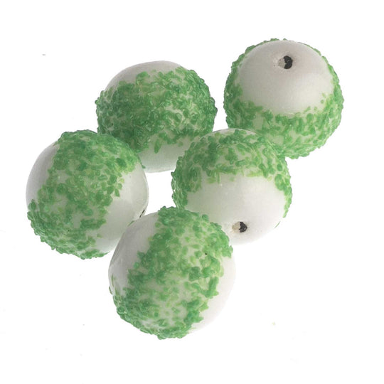 Vintage German Sugar Beads. 11mm. Pkg of 5. B11-GR-0565(e)