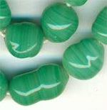 Vintage Japanese jade green baroque shapes, package of 8 asst. 8-12mm.