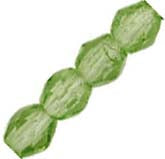 Czech Faceted Pale Green Beads. 3mm. Strand of 50.