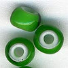  Czech Green Whiteheart Beads. 4mm. 15 gr bag