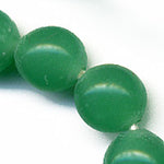 Vintage Korean Jade Green Wire-Wound Glass Rounds. 6-7mm. Package of 20. 