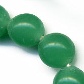 Vintage Korean Jade Green Wire-Wound Glass Rounds. 6-7mm. Package of 20. 