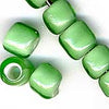 Vintage French Cornaline d'Aleppo Whiteheart Glass Beads. Transparent Mint Green Over White Opaque Cores. 1950s. 6x7mm. Averages 2.5mm hole. Package of 10. 