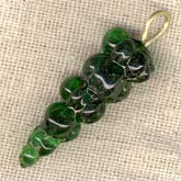 -Green glass grape pendant. 36mm. Pkg of 2