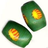 b11-gr-0862-Czech millefiore barrel. 12x9mm. Pkg of 2