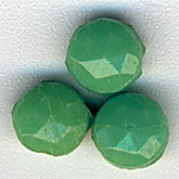 Antique green opaque glass nailheads. 5mm. Strand of 25