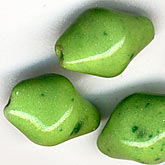 Vintage Czech opaque green speckled bicone. 10x8mm. Pkg of 5. b11-gr-0866(e)