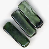 Vintage malachite glass rectangles. 16x6mm. Pkg of 4.