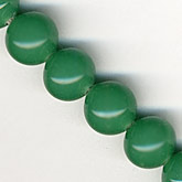 Cherry Brand 10mm chrysoprase glass rounds. Pkg of 6. b11-gr-0894(e)