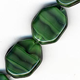 b11-gr-0904-Vintage Czech flat green tortoise octagons. 17x4x12mm. Pkg of 2