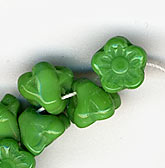 b11-gr-0911-Czech flower button beads. 7mm. Pkg of 10