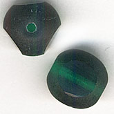 Matte emerald green eye beads. 10mm. Pkg of 4