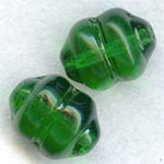 Vintage Emerald Green Translucent Glass Bead. West Germany. 10x8mm. Pkg of 6.Vintage Emerald Green Translucent Glass Bead. West Germany. 10x8mm. Pkg of 6.