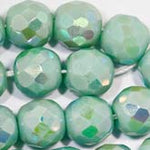 Vintage faceted AB round Germany. 8mm. Pkg of 4.