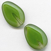b11-gr-0940-Contemporary sliced glass givre flat teardrops. 18x12mm. Pkg of 5