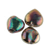 Vintage Indian Glass Hearts Vitrail Finish. 15mm. Pkg 4.