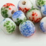 Peking glass crumb beads. 12mm round. Pkg of 5.