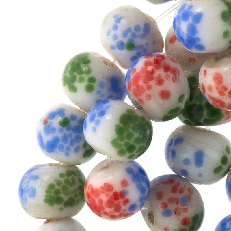 Peking glass crumb beads. 12mm round. Pkg of 5.