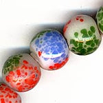 Peking glass crumb beads. 12mm round. Pkg of 5.