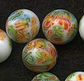 Vintage Japanese millefiore 1-hole beads. 6mm Pkg of 6. b11-mi-0133-1