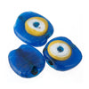 Vintage blue, yellow and white Turkish Evil Eye bead. Pkg. 1. b11-mi-2077