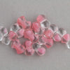 Vintage Czech clear and rose givre glass interlocking bowtie beads 9mm. Pkg 25. 