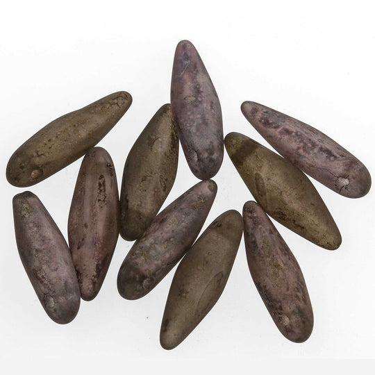 Dusty Plum Dagger Pendants. West German. 15mm. Pkg 10. B11-PP-0375