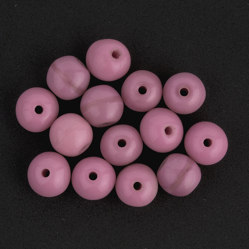 Vintage Czech Deep Rose Colored Rounds. 6mm. Pkg of 25.