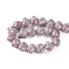 West German Picasso Glass Fluted Plum and White Rounds. 8mm. Pkg of 50