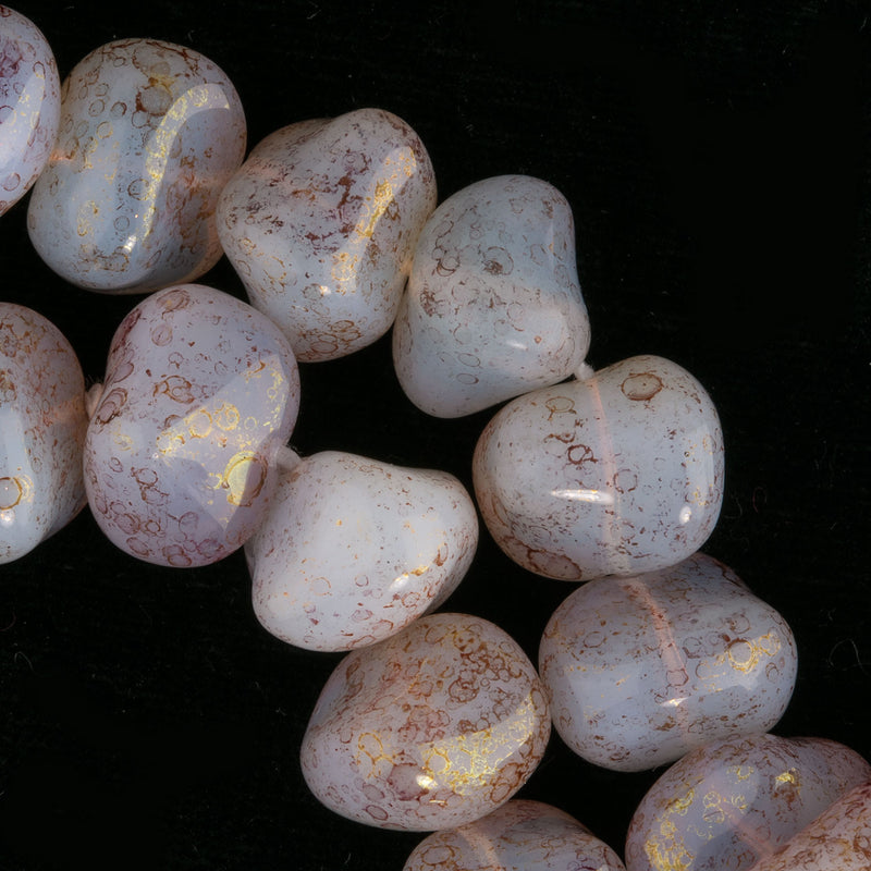 Pink Picasso Opaline Nuggets. 10x12mm. Pkg of 5.