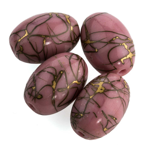 Vintage fancy oval with gold swirls. 18x13mm. Pkg of 1. 