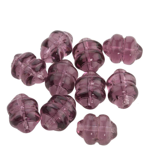 Vintage German swirl ovals. 12x8mm. Pkg of 10. 